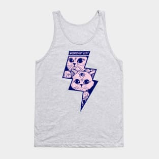 Worship cats (pink and blue design) Tank Top